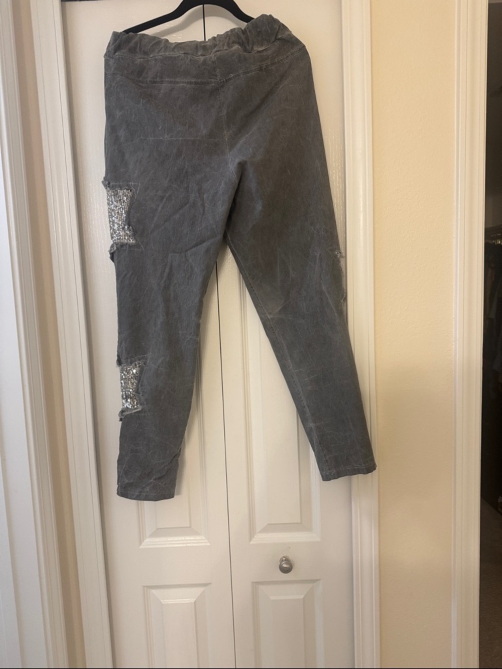 Gray Sequin Star Embellished Joggers - Picture 8 of 9
